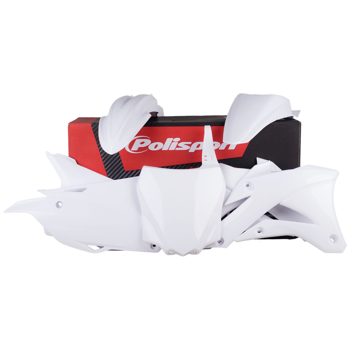 Kompletní sada plastů POLISPORT 90633 (POLISPORT kompletní sada plastů KAWASAKI KX 85/100/112 14-21 v sadě tabulka přední (8662900002) barva bílá)