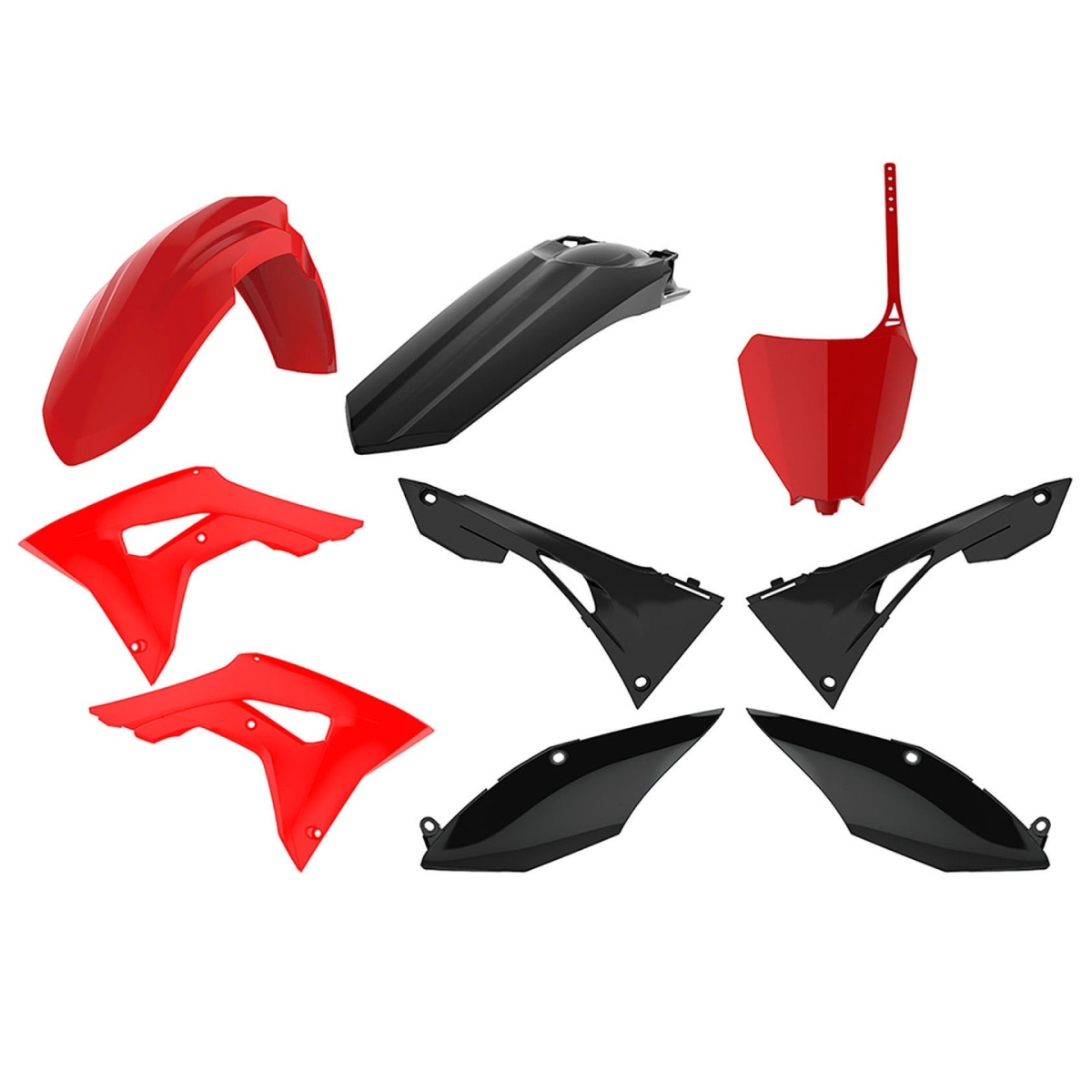 Kompletní sada plastů POLISPORT 90833 (POLISPORT kompletní sada plastů HONDA CRF 250R 18-21; CRF 450R 17-20 barva červeno černá)