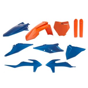 Kompletní sada plastů ( POLISPORT 91053 (POLISPORT kompletní sada plastů (FULL KIT) KTM SX/SX-F 19-22 v sadě tabulka přední (8666400001) a kryty)