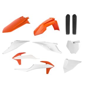 Kompletní sada plastů ( POLISPORT 91071 (POLISPORT kompletní sada plastů (FULL KIT) KTM SX/SX-F 19-22 v sadě tabulka přední (8666400008) a kryty)