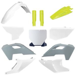 Kompletní sada plastů ( POLISPORT 91100 (POLISPORT kompletní sada plastů (FULL KIT) HUSQVARNA TC/FC 23-25 v sadě tabulka přední (8671700001) i krytky)
