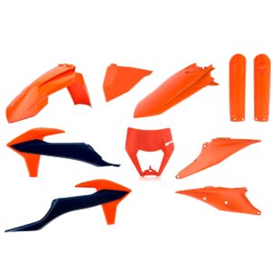 Kompletní sada plastů ( POLISPORT 91104 (POLISPORT kompletní sada plastů (FULL KIT) KTM EXC/EXC-F TPI 20-23 v sadě kryt světla (8668600002) a kryty)