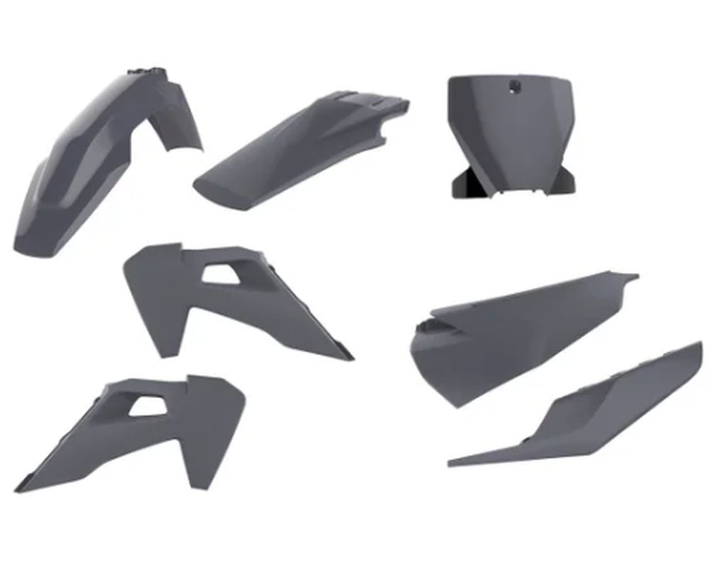 Kompletní sada plastů POLISPORT 91119 (POLISPORT kompletní sada plastů HUSQVARNA TC/FC TPI 19-22 v sadě tabulka přední (8666500005) a kryty tlumičů)