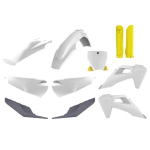 Kompletní sada plastů ( POLISPORT 91121 (POLISPORT kompletní sada plastů (FULL KIT) HUSQVARNA TC/FC TPI 19-22 v sadě tabulka přední (8666500006) a)