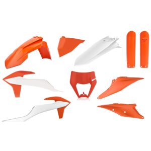 Kompletní sada plastů ( POLISPORT 91325 (POLISPORT kompletní sada plastů (FULL KIT) KTM EXC/EXC-F TPI 20-23 v sadě kryt světla (8668600002) a kryty)
