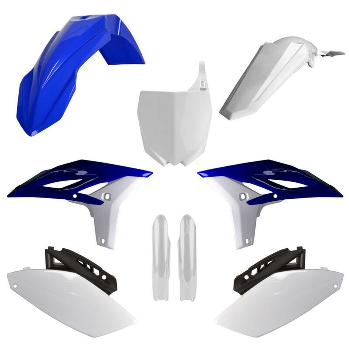 Kompletní sada plastů ( POLISPORT 91401 (POLISPORT kompletní sada plastů (FULL KIT) YAMAHA YZ 250F 10-13 v sadě tabulka přední (8678400001) i krytky)