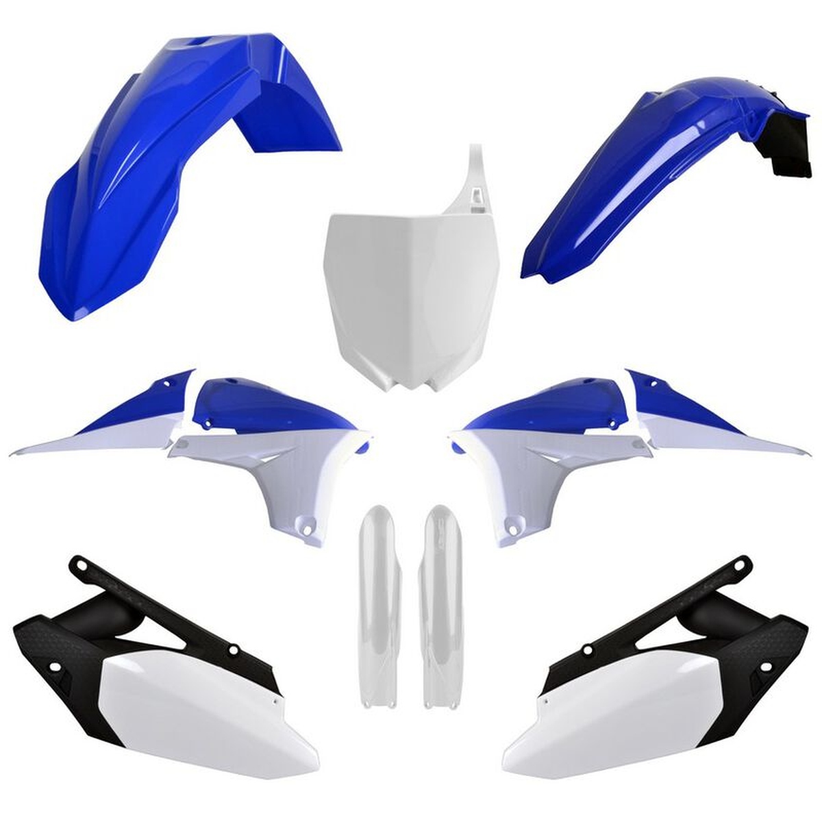 Kompletní sada plastů ( POLISPORT 91413 (POLISPORT kompletní sada plastů (FULL KIT) YAMAHA YZ 450F 10-13 v sadě tabulka přední (8678400001) i krytky)