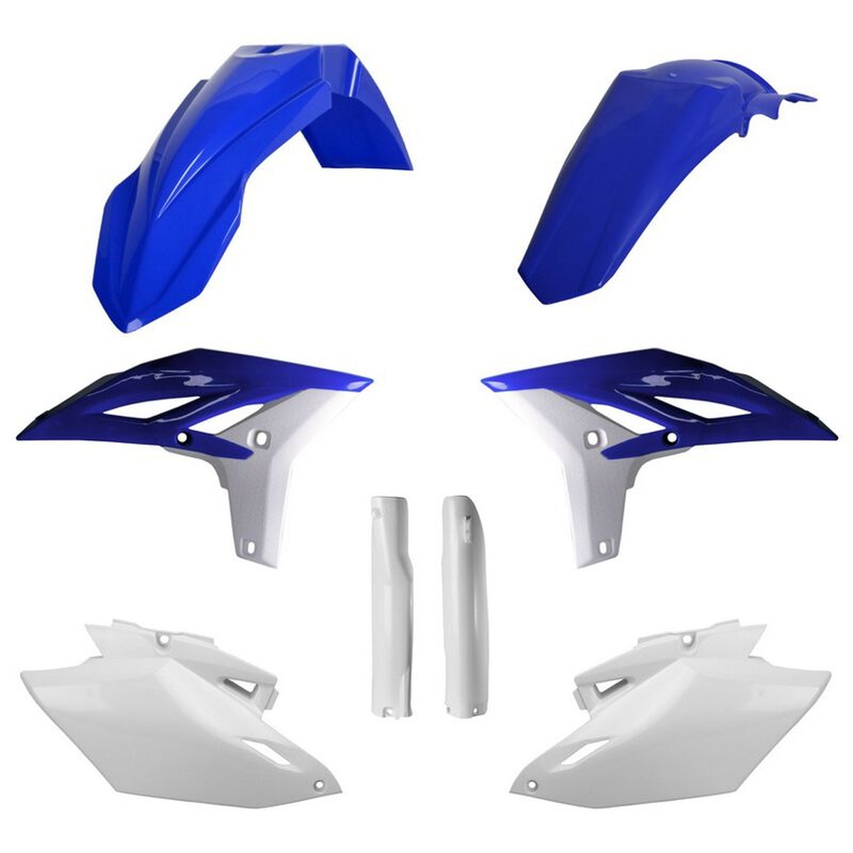 Kompletní sada plastů ( POLISPORT 91418 (POLISPORT kompletní sada plastů (FULL KIT) YAMAHA WR 450F 12-15 v sadě krytky tlumičů (8398200001) barva)