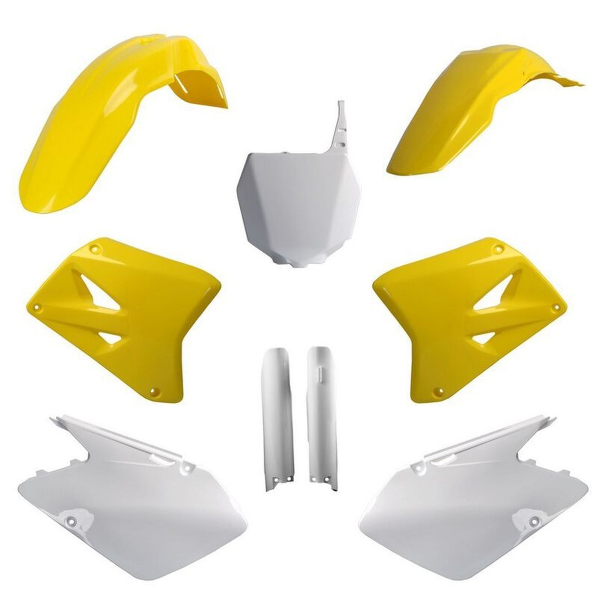 Kompletní sada plastů ( POLISPORT 91421 (POLISPORT kompletní sada plastů (FULL KIT) SUZUKI RM 125/250 07-08 v sadě tabulka přední (8660400001) i)