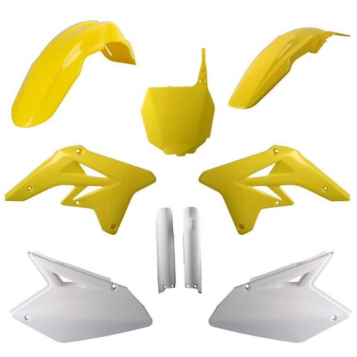 Kompletní sada plastů ( POLISPORT 91423 (POLISPORT kompletní sada plastů (FULL KIT) SUZUKI RMZ 250 07-09 v sadě tabulka přední (8660400002) i krytky)