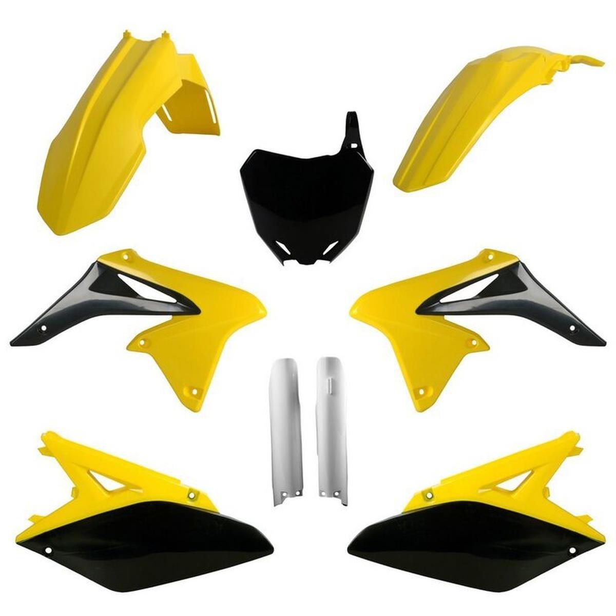Kompletní sada plastů ( POLISPORT 91424 (POLISPORT kompletní sada plastů (FULL KIT) SUZUKI RMZ 250 10-18 v sadě tabulka přední (8660400002) i krytky)