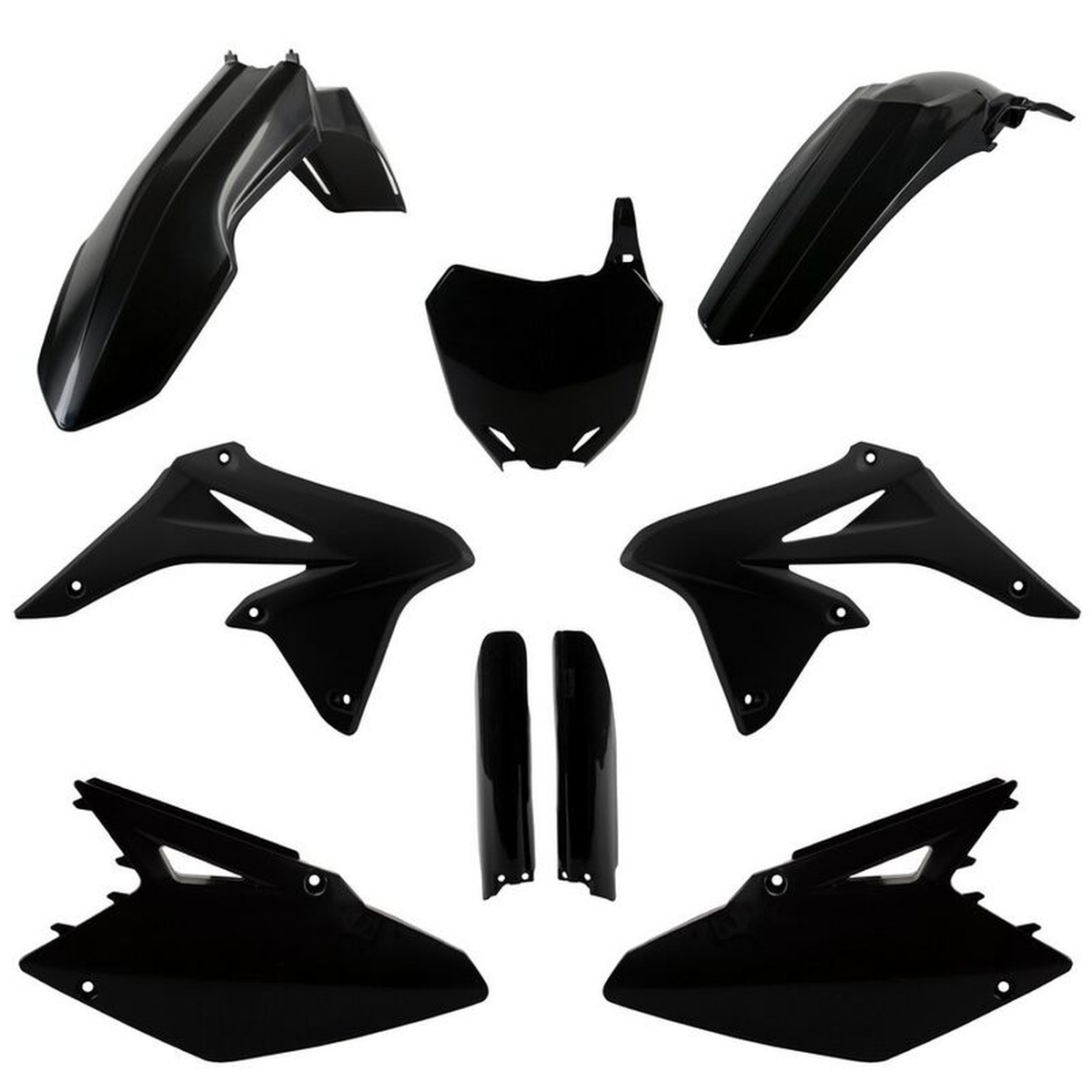 Kompletní sada plastů ( POLISPORT 91425 (POLISPORT kompletní sada plastů (FULL KIT) SUZUKI RMZ 250 10-18 v sadě tabulka přední (8659300003) i krytky)