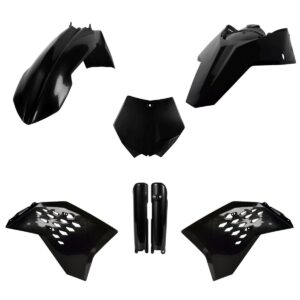 Kompletní sada plastů ( POLISPORT 91440 (POLISPORT kompletní sada plastů (FULL KIT) KTM SX/SX-F 07 v sadě krytky tlumičů (8399000001) barva černá)