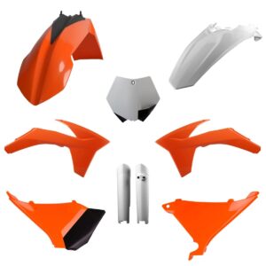 Kompletní sada plastů ( POLISPORT 91443 (POLISPORT kompletní sada plastů (FULL KIT) KTM SX 11; XC/XC-F 11 v sadě krytky tlumičů (8398500002) barva)