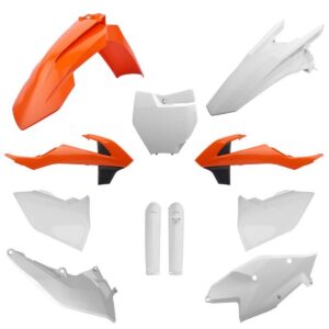 Kompletní sada plastů ( POLISPORT 91452 (POLISPORT kompletní sada plastů (FULL KIT) KTM SX/SX-F/XC-F 16-18 v sadě tabulka přední (8664900002) a kryty)