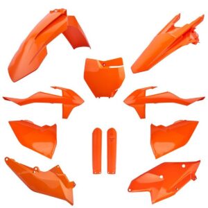 Kompletní sada plastů ( POLISPORT 91455 (POLISPORT kompletní sada plastů (FULL KIT) KTM SX/SX-F/XC-F 16-18 v sadě tabulka přední (8664900001) a kryty)
