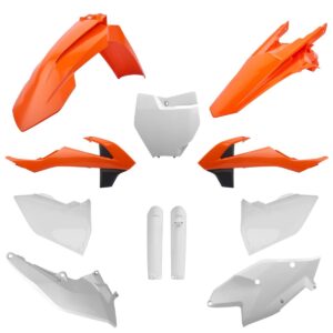 Kompletní sada plastů ( POLISPORT 91456 (POLISPORT kompletní sada plastů (FULL KIT) KTM SX/SX-F 16-18 v sadě tabulka přední (8664900002) a kryty)