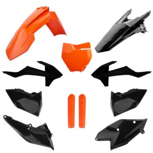 Kompletní sada plastů ( POLISPORT 91457 (POLISPORT kompletní sada plastů (FULL KIT) KTM SX/SX-F 16-18 v sadě tabulka přední (8664900001) a kryty)