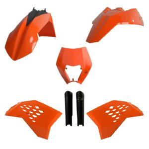 Kompletní sada plastů ( POLISPORT 91459 (POLISPORT kompletní sada plastů (FULL KIT) KTM EXC/EXC-F 08-11 v sadě tabulka přední (8666700001) i krytky)