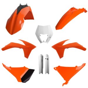 Kompletní sada plastů ( POLISPORT 91462 (POLISPORT kompletní sada plastů (FULL KIT) KTM EXC/EXC-F 12-13 v sadě tabulka přední (8666700002) i krytky)