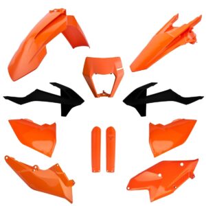 Kompletní sada plastů ( POLISPORT 91469 (POLISPORT kompletní sada plastů (FULL KIT) KTM EXC/EXC-F TPI 17-19 v sadě kryt světla (8666800006) a kryty)