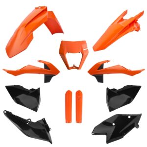 Kompletní sada plastů ( POLISPORT 91473 (POLISPORT kompletní sada plastů (FULL KIT) KTM EXC/EXC-F TPI 17-19 v sadě kryt světla (8666800006) a kryty)