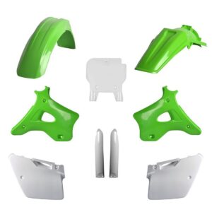 Kompletní sada plastů ( POLISPORT 91474 (POLISPORT kompletní sada plastů (FULL KIT) KAWASAKI KX 125/250 94-95 v sadě tabulka přední (8672800002) a)