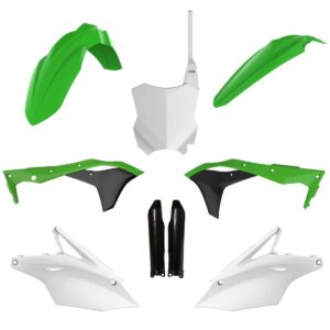 Kompletní sada plastů ( POLISPORT 91490 (POLISPORT kompletní sada plastů (FULL KIT) KAWASAKI KXF 250 17-20 v sadě tabulka přední (8665900001) i)