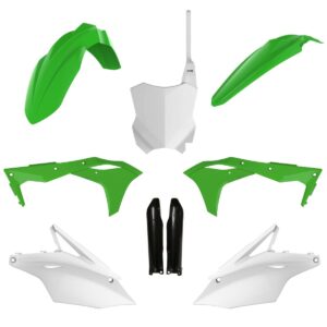 Kompletní sada plastů ( POLISPORT 91492 (POLISPORT kompletní sada plastů (FULL KIT) KAWASAKI KXF 250 17-20 v sadě tabulka přední (8665900002) i)