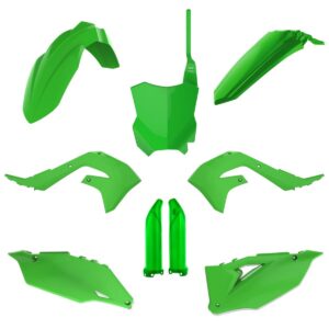 Kompletní sada plastů ( POLISPORT 91497 (POLISPORT kompletní sada plastů (FULL KIT) KAWASAKI KXF 250 21-24 KXF 450 19-23 v sadě tabulka přední)