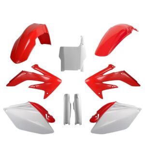 Kompletní sada plastů ( POLISPORT 91519 (POLISPORT kompletní sada plastů (FULL KIT) HONDA CRF 250R 06-07 v sadě tabulka přední (8661900001) i krytky)