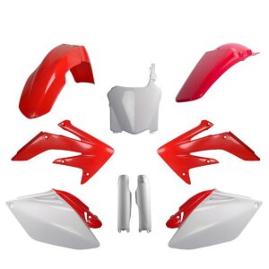 Kompletní sada plastů ( POLISPORT 91521 (POLISPORT kompletní sada plastů (FULL KIT) HONDA CRF 250R 08 v sadě tabulka přední (8657500001) i krytky)