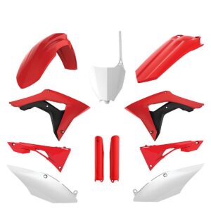 Kompletní sada plastů ( POLISPORT 91534 (POLISPORT kompletní sada plastů (FULL KIT) HONDA CRF 250R 18-21; CRF 450R 17-20 v sadě tabulka přední)
