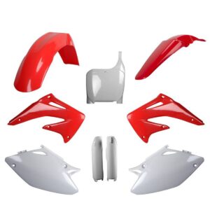 Kompletní sada plastů ( POLISPORT 91539 (POLISPORT kompletní sada plastů (FULL KIT) HONDA CRF 450R 02-03 v sadě tabulka přední (8657000001) i krytky)