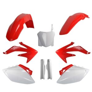Kompletní sada plastů ( POLISPORT 91543 (POLISPORT kompletní sada plastů (FULL KIT) HONDA CRF 450R 08 v sadě tabulka přední (8657500001) i krytky)