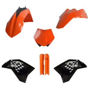 Kompletní sada plastů ( POLISPORT 91561 (POLISPORT kompletní sada plastů (FULL KIT) KTM SX/SX-F/XC-F 07-10 v sadě tabulka přední (8664400001) a kryty)