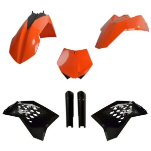 Kompletní sada plastů ( POLISPORT 91562 (POLISPORT kompletní sada plastů (FULL KIT) KTM SX/SX-F/XC-F 07-10 v sadě tabulka přední (8664400001) a kryty)
