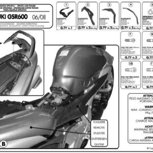 Zadní nosič kufru KAPPA KR116M (KAPPA zadní nosič kufru SUZUKI GSR 600 (06-11) ( s plotnou MONOLOCK ))