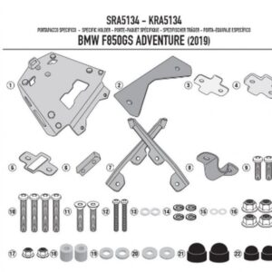 Zadní nosič kufru KAPPA KRA5134 (KAPPA zadní nosič kufru BMW F 850GS ADVENTURE (19) hliníkový MONOKEY)