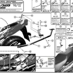 Zadní nosič kufru KAPPA KZ162 (KAPPA zadní nosič kufru HONDA HORNET 600 (98-02) ( bez plotny ))