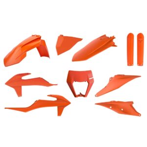 Kompletní sada plastů ( POLISPORT 91041 (POLISPORT kompletní sada plastů (FULL KIT) KTM EXC/EXC-F TPI 20-23 v sadě kryt světla (8668600002) a kryty)