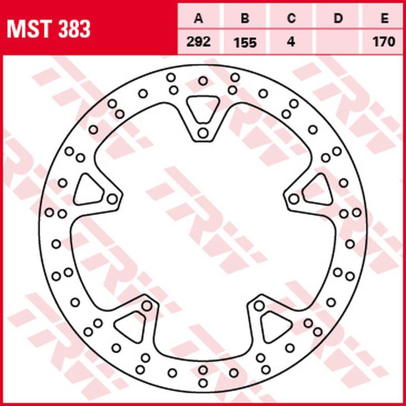 Brzdový kotouč TRW LUCAS přední MST383 (TRW ZF přední brzdový kotouč YAMAHA YZF 125R 08-13 (292X155X4mm))