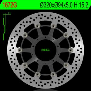 Brzdový kotouč NG Brakes NG1672G (NG přední brzdový kotouč HONDA CBR 1000RR 17-18 (320X94) (prostředek hliníkový) plovoucí (prostředek hliníkový))