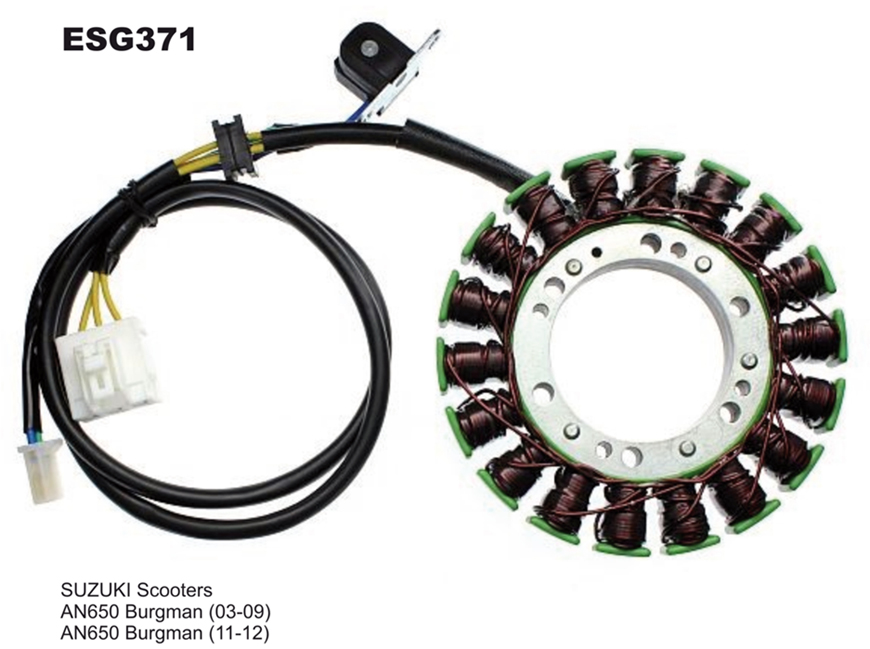 ELECTROSPORT vinutí alternátoru (stator) SUZUKI AN 650 BURGMAN (03-12) (ESG371) (ELECTROSPORT vinutí alternátoru (stator) SUZUKI AN 650 BURGMAN)