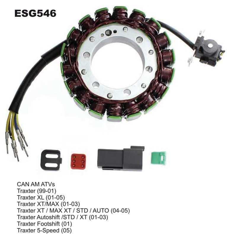 ELECTROSPORT vinutí alternátoru (stator) CAM AM TRAXTER 500 (99-05) (420296321) (ESG546) (ELECTROSPORT vinutí alternátoru (stator) CAM AM TRAXTER 500)