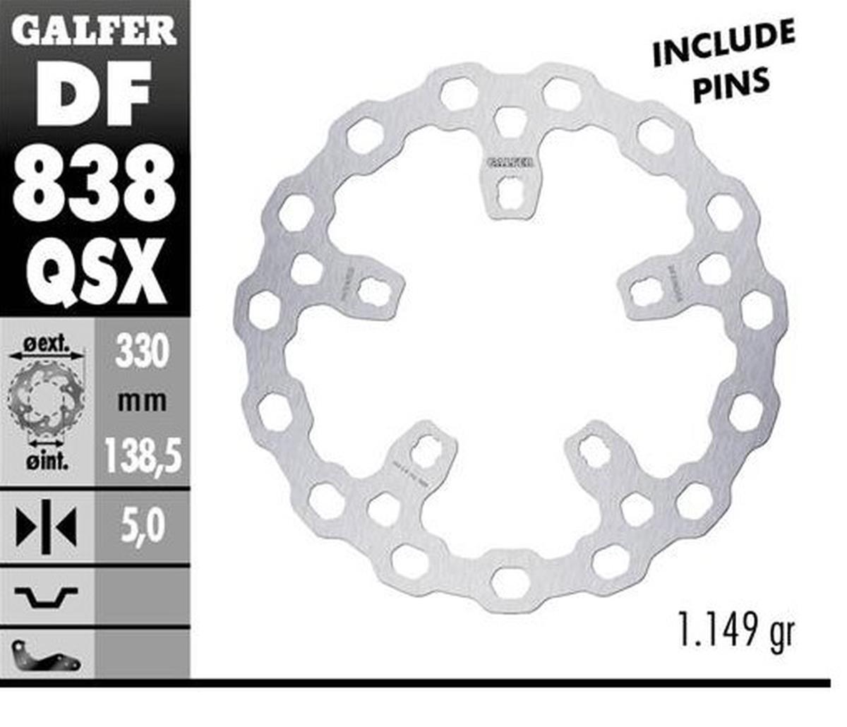 Přední brzdový kotouč GALFER DF838QSX (GALFER přední brzdový kotouč HARLEY-DAVIDSON (330X138X5) (CUBIQ))